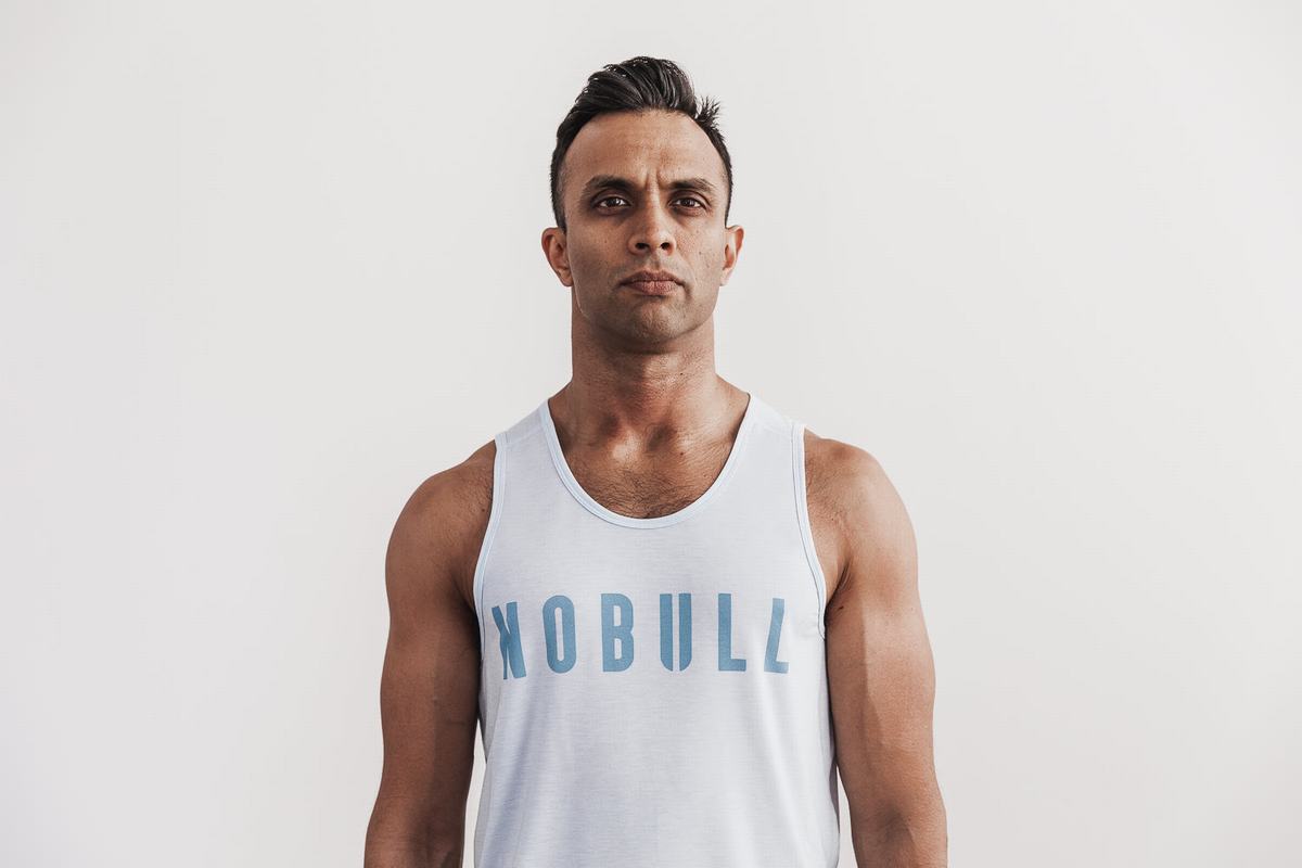 Nobull Men\'s Tank Tops Blue | Australia (VN4291)
